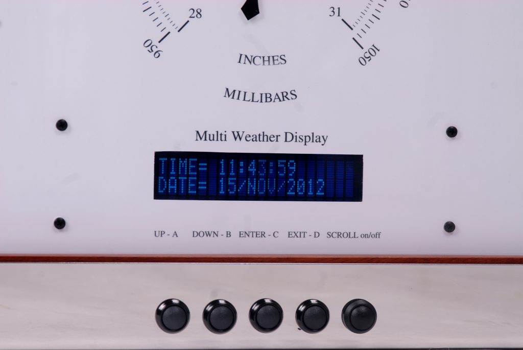 Close up view of the multi weather display.
